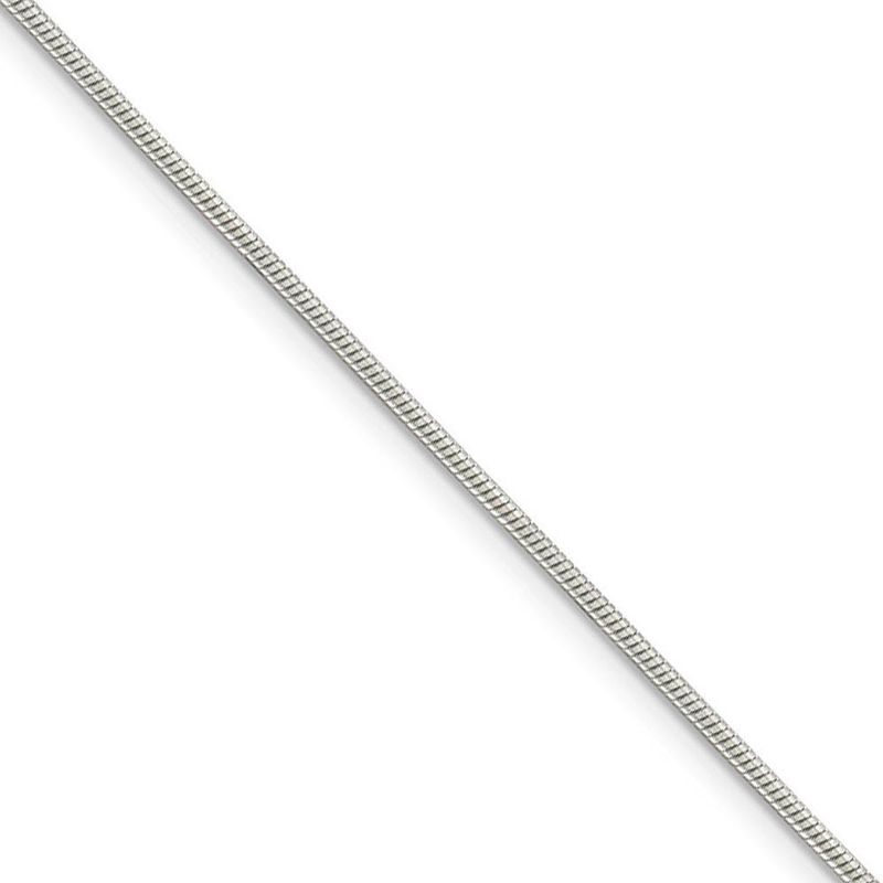 1.25mm Sterling Silver, Round Solid Snake Chain Necklace, 28 Inch